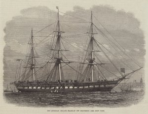 La frégate américaine Franklin au large de Gravesend